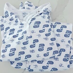 Roller Rabbit Blue Moby Polo pajama set